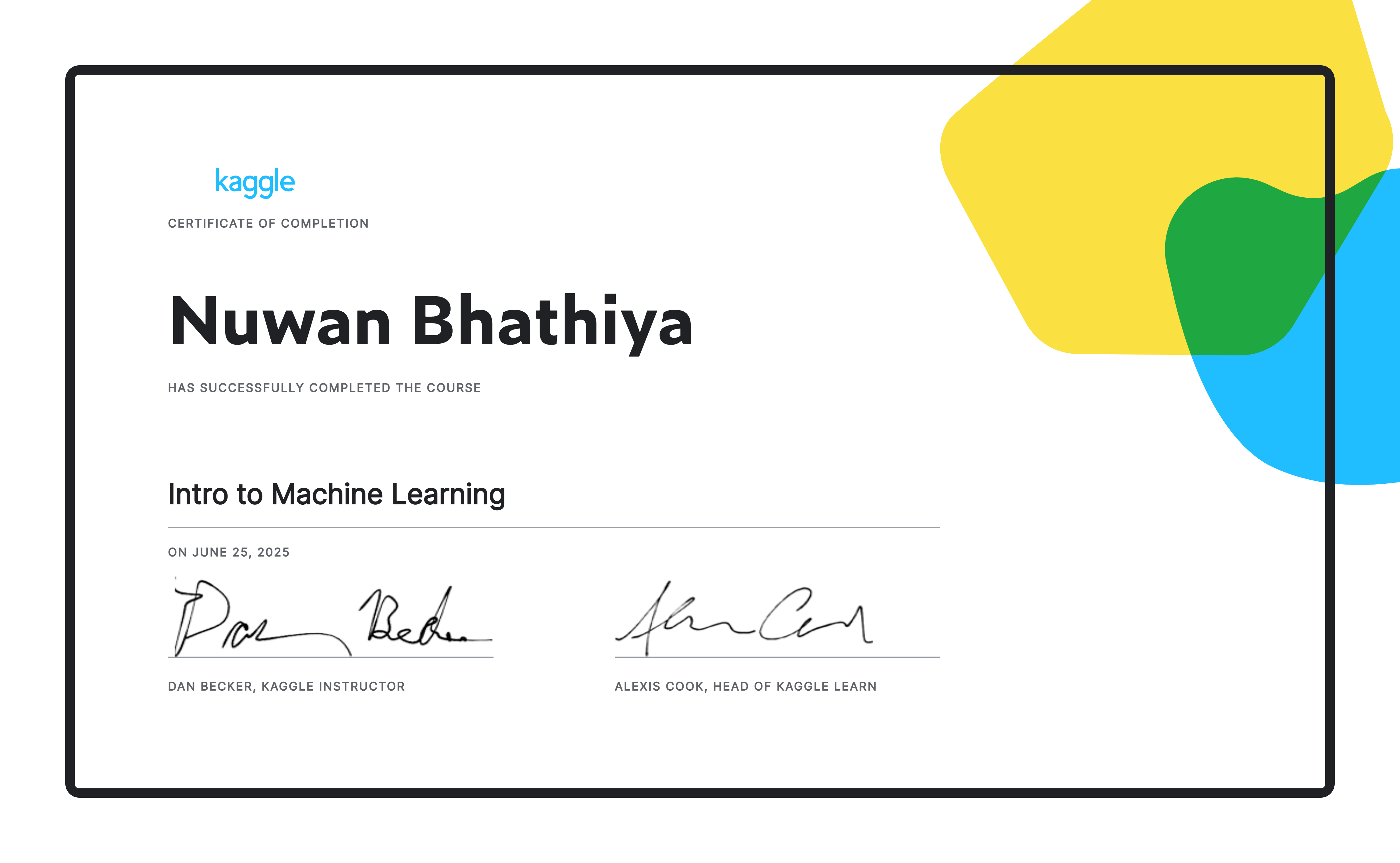 Machine Learning Certification