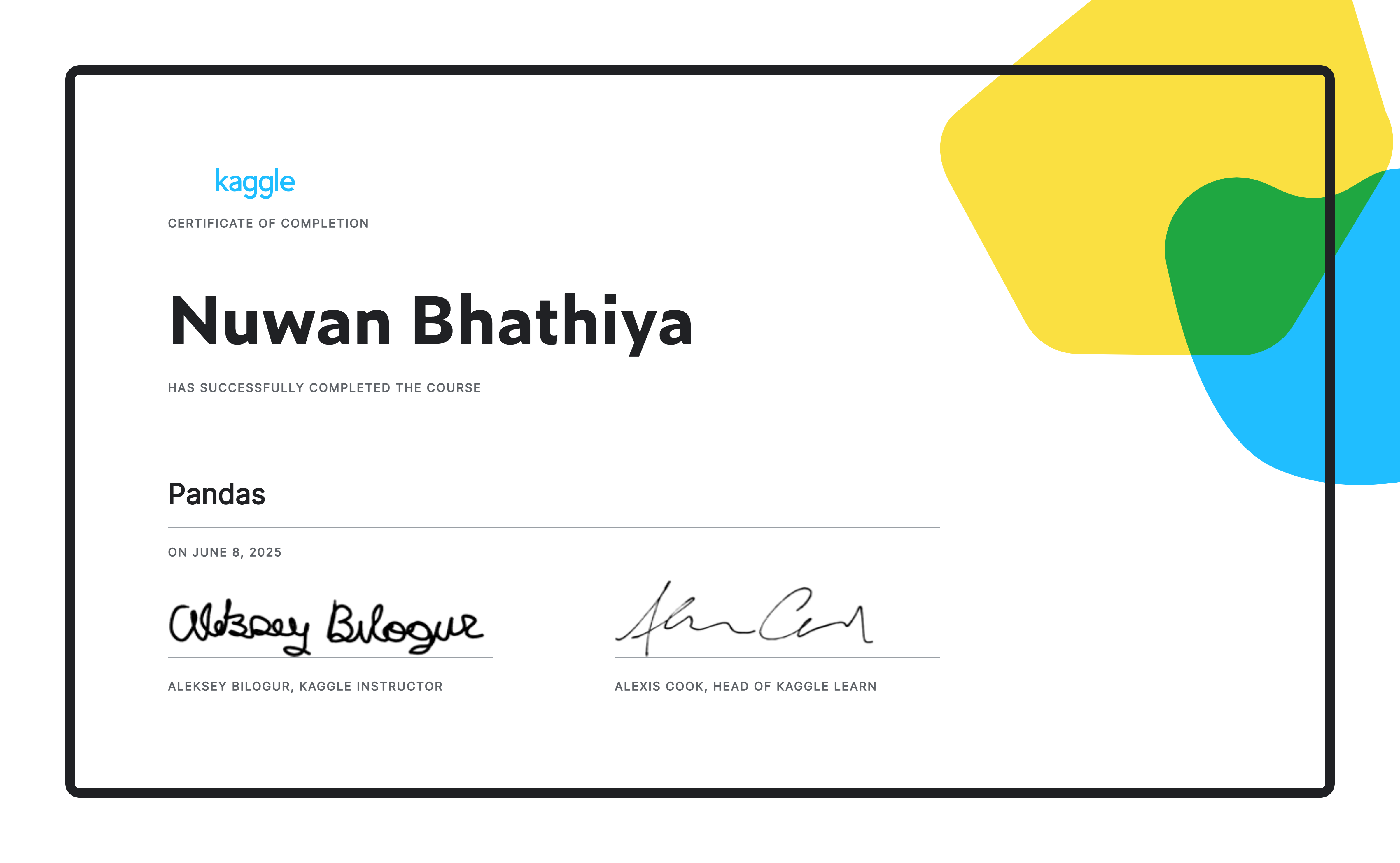 Pandas Certification